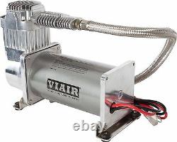 HornBlasters Air Ride Motorcycle Suspension Compressor Kit VIAIR 380C Pewter