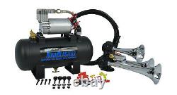 HornBlasters Jackass 127H Loud Train Air Horn Kit with VIAIR 275C Compressor