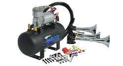 HornBlasters Jackass 127H Loud Train Air Horn Kit with VIAIR 275C Compressor