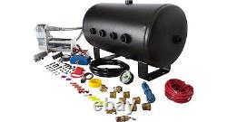 HornBlasters Outlaw Black 540 Loud Train Air Horn Set Kit with VIAIR Compressor