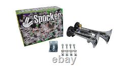 HornBlasters Spocker Compact 3 Liter Loud Air Horn Kit for Truck with Compressor