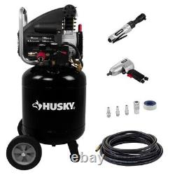 Husky Portable Electric Air Compressor WithExtra Value Kit Heavyduty 10 Gal. Black