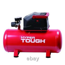 Hyper Tough 3 Gallon Bundle Oil Free Portable Air Compressor, 100PSI, Red kit