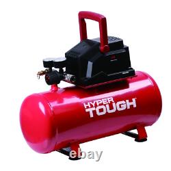 Hyper Tough 3 Gallon Bundle Oil Free Portable Air Compressor, 100PSI, Red kit