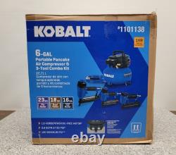 Kobalt 1101138 6-Gal Portable Pancake Air Compressor & 3-Tool Combo Kit