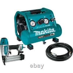 Makita Electric Air Compressor 1/2 HP Oil-Free 18-Gauge Brad Nailer Combo Kit