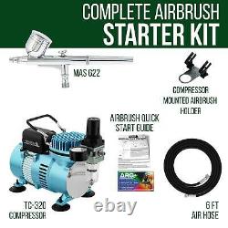 Master Airbrush Air Compressor System Kit, Gravity Feed Dual-Action Airbrush Set