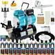 Master Gravity Airbrush Air Tank Compressor Kit With 24 Color Acrylic Paint Set