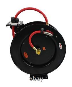 MaxWorks 80720 50ft Auto Rewind Retractable Reel with 3/8 x 50' Air Hose wit