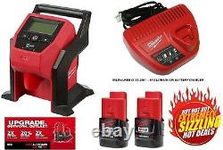 Milwaukee 2475-20 M12 Cordless Portable Car Tire Inflator Air Compressor Kit