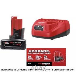 Milwaukee 2475-21XC M12 12V XC4.0 Battery Cordless Compact Inflator Kit NEW