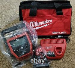 NEW Milwaukee M12 Inflator 2475-20 Cordless + 4.0Ah Battery Charger Kit Fuel Bag