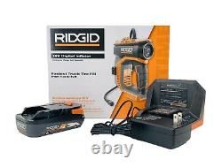 NEW RIDGID 18V Cordless Higher Pressure Inflator Kit with Battery and Charger