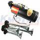 New 150 Psi 3 Liter 12v Air Compressor With 4 Trumpet Chrome Train Air Horn