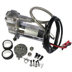 New 150 Psi Air Compressor 1 /4 Hose Kit For Train Horns Bag Suspension 12v