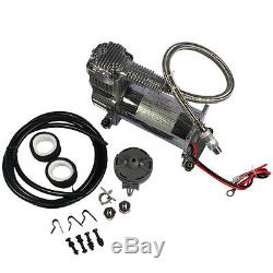 New 150 Psi Air Compressor 1 /4 Hose Kit For Train Horns Bag Suspension 12v