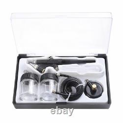 New 3 AIRBRUSH & COMPRESSOR KIT Dual-Action AIR BRUSH SPRAY SET Tattoo Nail Art