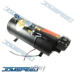 New 4 Trumpet Chrome Train Air Horn With 150 PSI 3 Liter 12V Air Compressor