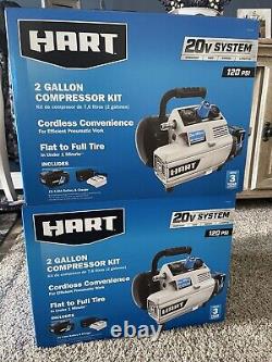 New! HART 20-Volt 2 Gallon Compressor Kit WITH 4Ah Lithium-ion Battery / Charger