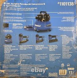 New Kobalt 6 Gal Portable Pancake Air Compressor & 3 Nailer Combo Kit (#1101138)