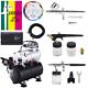 Ophir 3-airbrush Spray Gun Kits With Air Tank Compressor For Hobby Makeup Model