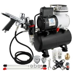 OPHIR Airbrush Kit Air Brush Compressor with Fan for Temporary Tattoo Body Paint