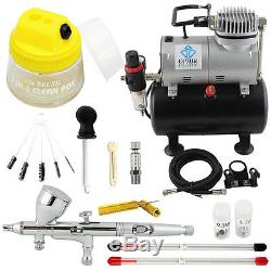 OPHIR PRO Airbrush Kit with Air Compressor Air Brush Gun Paint for Model Paint