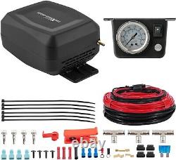 On Board Air Spring Compressor Kit with Gauge for Smooth, Comfortable Rides