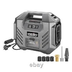 Ozito 12V DC/ 240V AC Air Compressor Dual Power Portable Inflator Car 4WD Kit