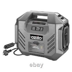 Ozito 12V DC/ 240V AC Air Compressor Dual Power Portable Inflator Car 4WD Kit