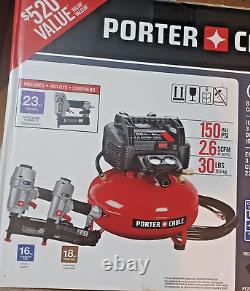 PORTER CABLE 3 Tool Stapler, Finish Nailer & Brad Nailer Combo Kit PCFP12234 NEW