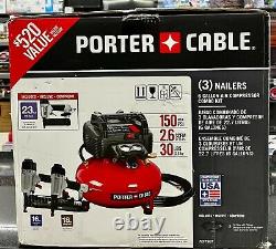 PORTER CABLE 6 Gal. 150 PSI Electric Air Compressor Combo Kit (3-Tool)