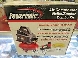 POWERMATE AirCompressor, Pneumatic Nailer, Stapler Combo Kit