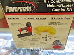 POWERMATE AirCompressor, Pneumatic Nailer, Stapler Combo Kit