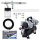 Pro Set 3 Tips. 3.5.8 Siphon Dual-action Airbrush Kit 4 Piston Air Compressor