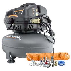 Portable 3 Gallon Oil-Free Air Compressor with Air Hose & 11 piece Inflation Kit