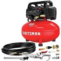 Portable Air Compressor 6 Gallon Pancake Oil-Free with 13 Piece Accessory Kit