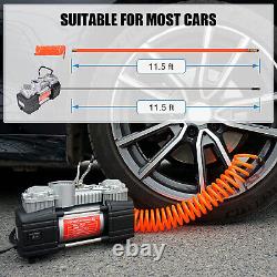 Portable Air Compressor Pump Car Tire Inflator 150 PSI with Tire Repair Kit 12V