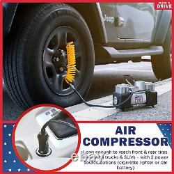 Portable Air Compressor Tire Inflator with Tire Repair Kit 12V DC Air Pump
