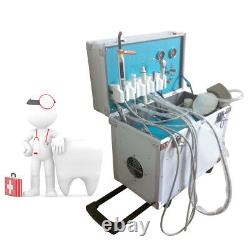 Portable Dental Delivery Unit with Air Compressor Handpiece Kit 4 Hole Suction