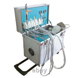 Portable Dental Delivery Unit with Air Compressor Handpiece Kit 4 Hole Suction