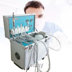 Portable Dental Delivery Unit with Air Compressor Handpiece Kit 4 Hole Suction