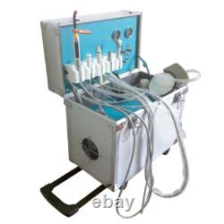 Portable Dental Delivery Unit with Air Compressor Handpiece Kit 4 Hole Suction