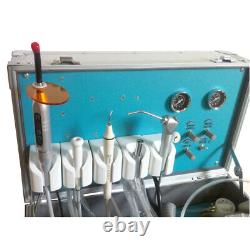 Portable Dental Delivery Unit with Air Compressor Handpiece Kit 4 Hole Suction