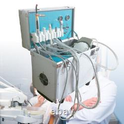 Portable Dental Delivery Unit with Air Compressor Handpiece Kit 4 Hole Suction
