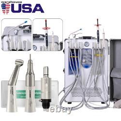 Portable Dental Mobile Delivery Unit Cart Air Compressor+Low Speed Handpiece Kit