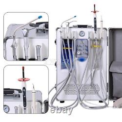 Portable Dental Mobile Delivery Unit Cart Air Compressor+Low Speed Handpiece Kit