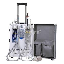 Portable Dental Mobile Delivery Unit Cart Air Compressor+Low Speed Handpiece Kit