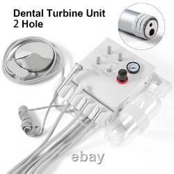 Portable Dental Turbine Unit 3Way Syringe Work with Air Compressor/Handpiece Kit