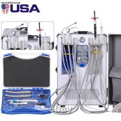 Portable Mobile Dental Delivery Unit Cart Air Compressor+Handpiece Kit 4Hole USA